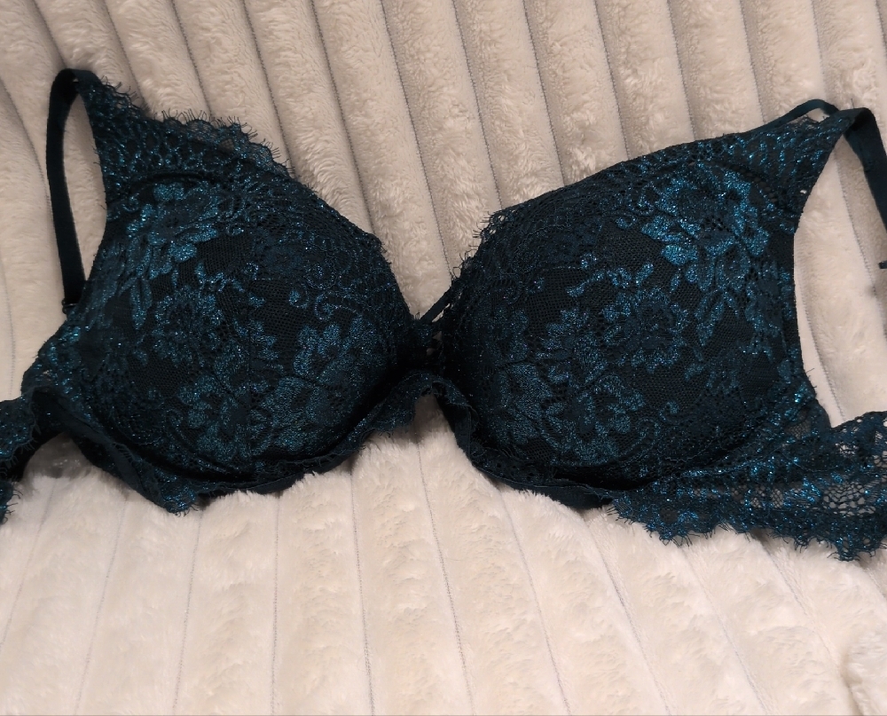 Elegant Lace Bra in Teal